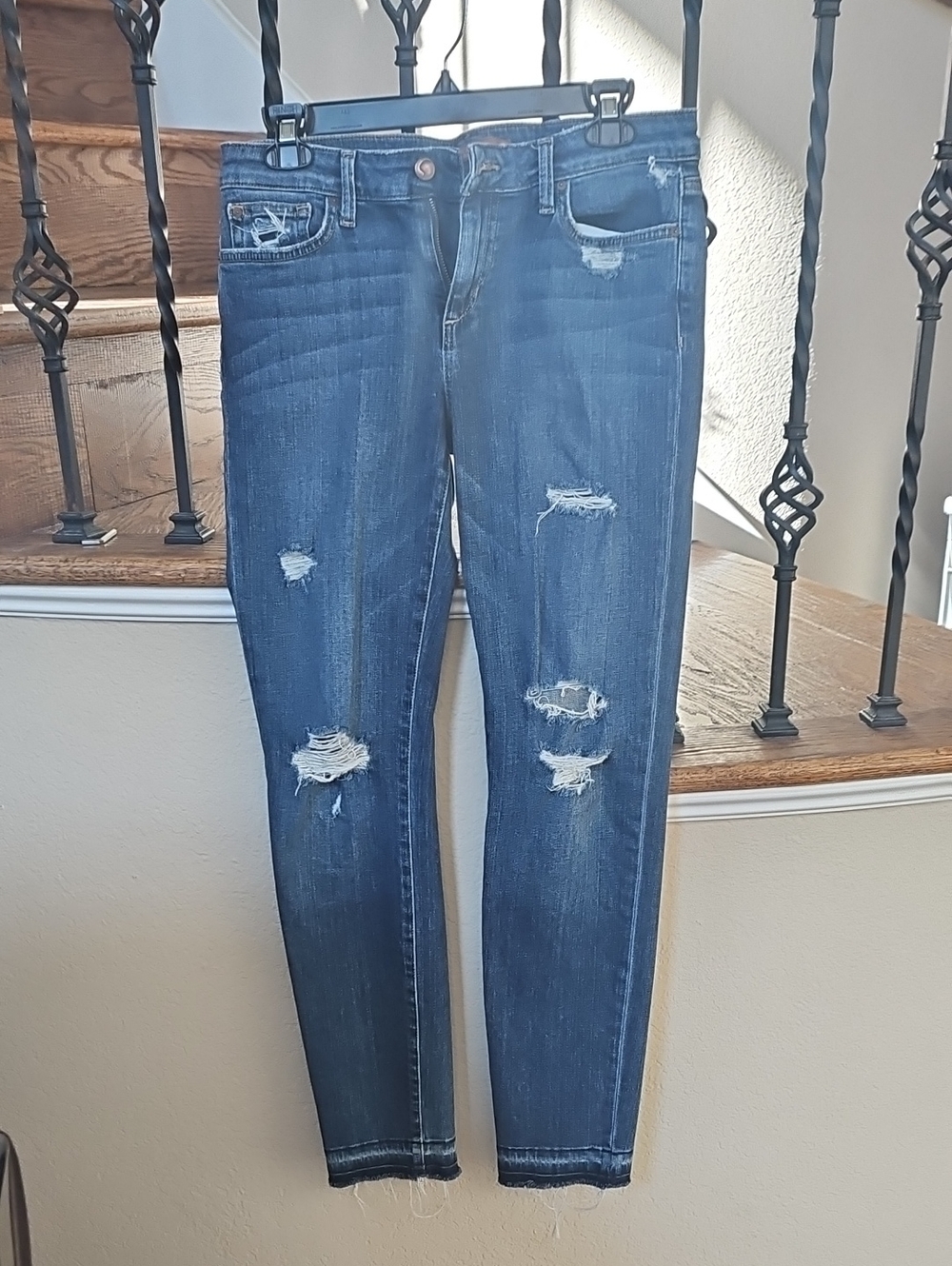Joe's Jeans Medium Blue Ripped Skinny Jeans
